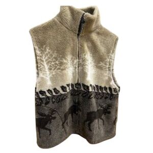 Black Mountain Vintage Women's Tan brown fleece Vest XL NWOT Cabincore Cozy